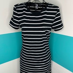 Black and white stripped dress